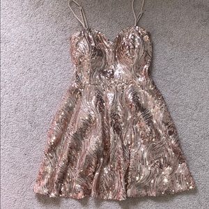 Rose Gold Windsor Sequin Dress